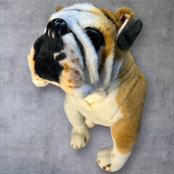 Large English Bulldog Boxer Mastiff Stuffed Animal Realistic Look‎ 18" Plush - Picture 2 of 8